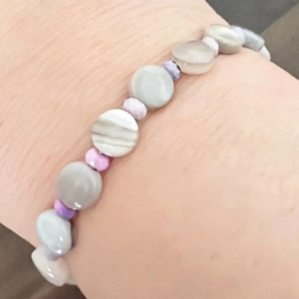 Second Bloom Studio Artisan Striped Agate Stretch Bracelet 7